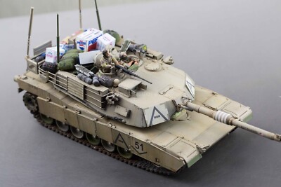#3103 Pro Built 1/35 M1A2 Abrams Tank Model plus metal barrel & track upgrade 