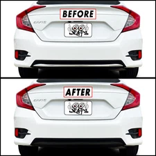 Chrome Delete Blackout Overlay for 2019-21 Honda Civic Rear Bumper Diffuser Trim