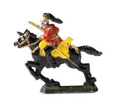 Vintage World War II German Lead Soldier On Horseback Parade Semi-Flat WWII TS27