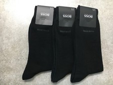 New 5 PAIRS HUGO BOSS MEN'S SOCKS BLACK/NAVY Color US Size 7-9