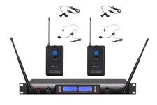 GTD Audio 2x100 Ch UHF Wireless Lavaliere Lapel Headset Microphone System 622L