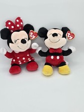 TY Beanie Babies Disney Sparkle MICKEY  MINNIE MOUSE SET OF 2