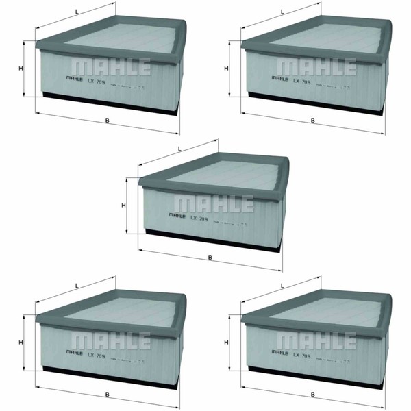 5X Mahle / Knecht Luftfilter LX 709 Air Filter-image
