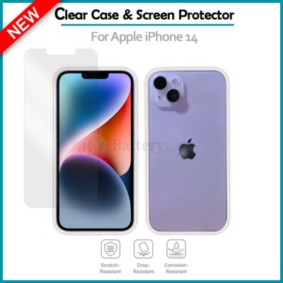 Ultra Slim Shockproof Phone Case CLEAR+LCD Screen Protector for Apple iPhone 14