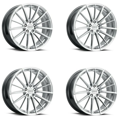 Set 4 18'' Vision Street 473 Axis Hyper Silver Machined Face 18x8 5x120 38mm Rims