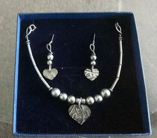 Necklace with Matching Earrings sterling silver 925 - Handmade By Paula Lindsay