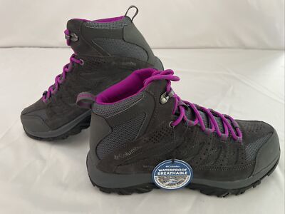 Columbia Women s Hiking Boots Crestwood Mid Gray Plum BL5371-055 Size 9 New WP