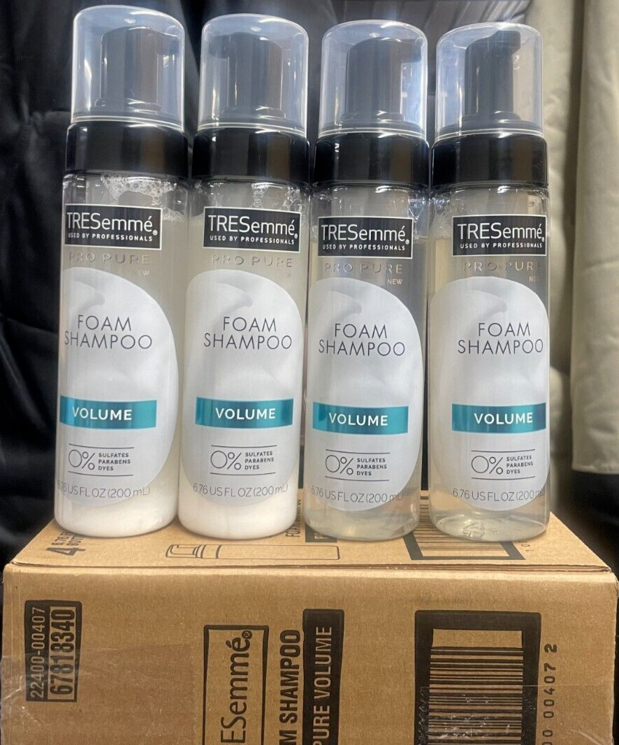 4 Pack TRESemme Pro Pure Foam Shampoo For Volumized Hair Volume Shampoo 6.76 oz