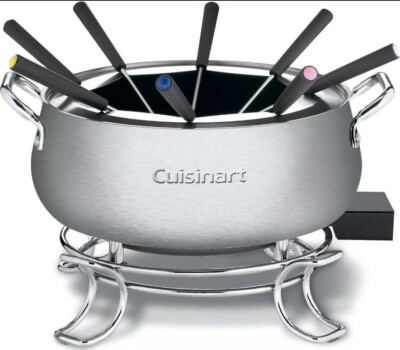 Cuisinart Fondue Pot 3 Quart For Chocolate Cheese Broth, Oil Stainless CFO-3SSP1