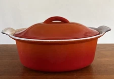 Descoware Cast Iron Enamel 10” Oval Casserole Dish Dutch Oven w/ Lid Excellent