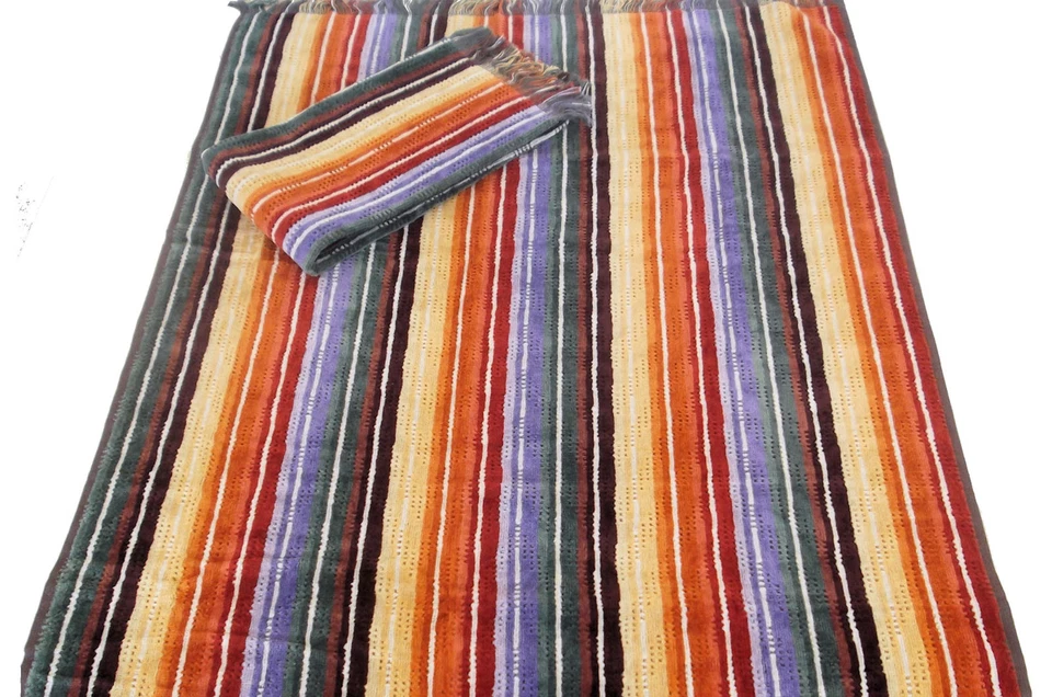 JUEGO DE TOALLAS PARA EL HOGAR MISSONI CHEVRONS EFECTO 3D FLECOS TERCIOPELO ECOLÓGICO NATHAN 156 Foto 2 de 4