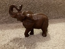 Made in USA 1991 Red Mill Elephant Handcrafted Wood Pecan Shell Figurine 