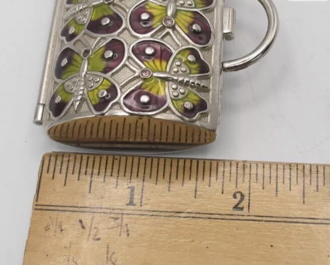Judith Leiber for Neiman Marcus Butterfly Metal Purse Pill Box/Key