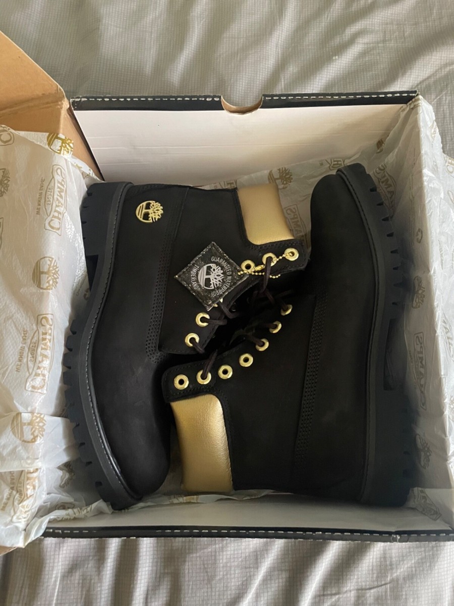 timberland x champs men size 9/ black/gold/brand new with box | eBay