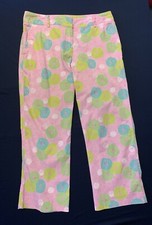 Vintage Lilly Pulitzer Pink Flower Polka-Dotted Capri Pants Sz. 6