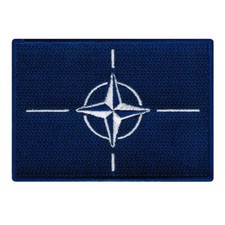 NATO FLAG embroidered iron-on PATCH MILITARY EMBLEM NORTH ATLANTIC TREATY logo