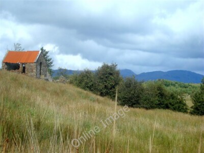 Photo 6x4 Red barn in Drumkeelan Frosses Looking towards the Bluestacks o c2009