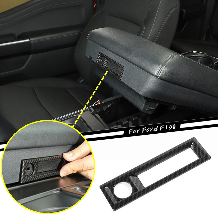 Carbon Fiber Armrest Switch Cover Trim for Ford F150 2021-2023 Models
