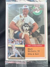 Sealed Pack 1993 Milk Bone Super Stars Mark McGwire on front, Rob Dibble On back