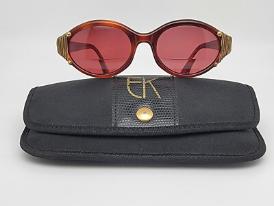 Emmanuelle Khanh EK 136 PGO 18 Tortoise Wood Sunglasses FRAME ONLY w Case France