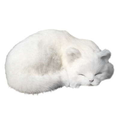 Realistic White Cat Animal Model Plush Toy Kids Stuffed Fluffy Cat Doll Gift