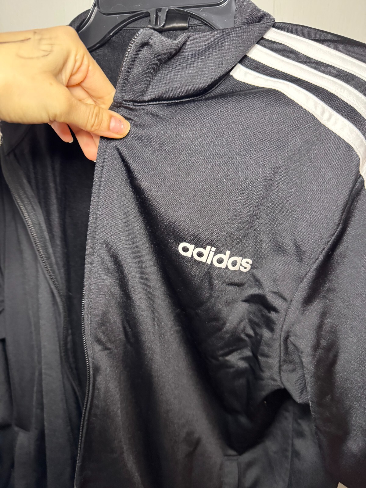 Adidas Essentials Track Jacket Medium Black Slim … - image 5