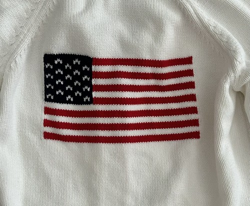 Vineyard Vines Flag Shawl Collar Cardigan Sweater Size M Girls / Kids - Picture 3 of 5