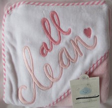 Cloud Island Infant Hooded Towel Pink All Clean baby girl bathing new 51858