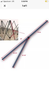 Quest 10x10 Straight Leg Canopy Upper Peak Truss Bars Parts