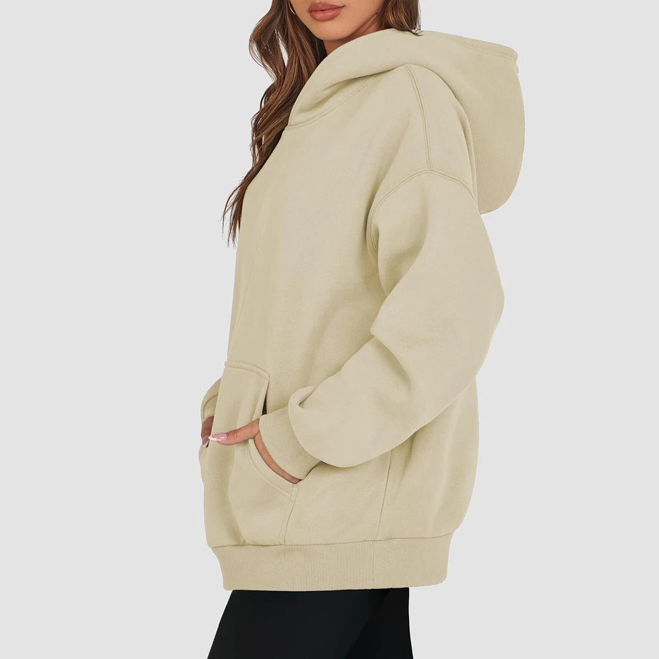 Womens Oversized Sweatshirts Fleece Hoodies Long Sleeve Shirts Pullover Pocket - Image 3 of 4