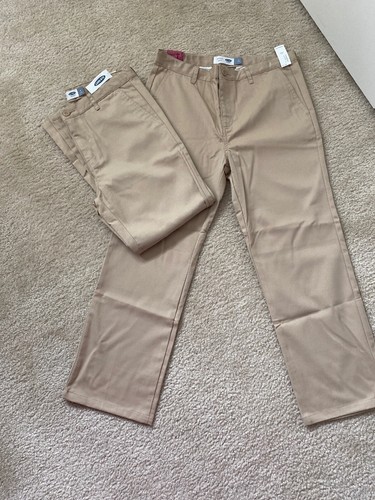 2 Pairs Old Navy Boys Flat Front Khaki 