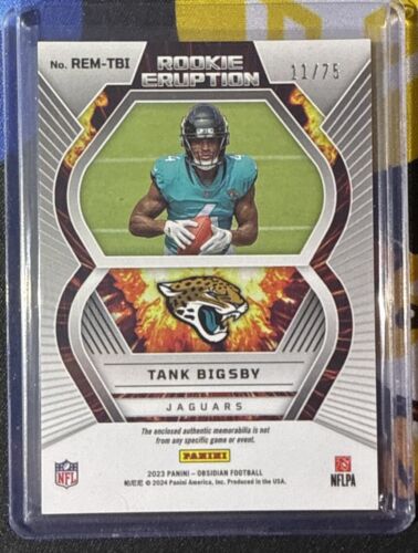 2023 OBSIDIAN TANK BIGSBY ROOKIE ERUPTION PATCH 11/75 JAGUARS π₯ - Picture 2 of 4