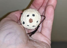 Vintage Primitive Rustic Snowman Head Ornament Christmas Small 1.5in Glitter