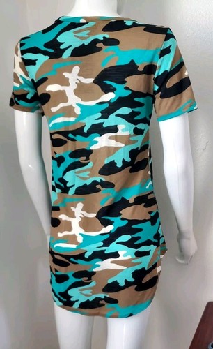 How Cute Women's Short Sleeve Tee Shirt V Neck multicolor Sz S Made in USA NWT - 第 6/14 張圖片