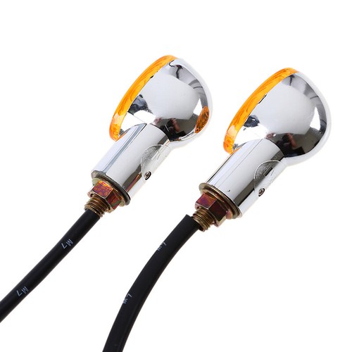 2 x Motorrad-Blinker, gelbe Lichter, Chrom, passend für Honda BMW Triumph 12 V - Picture 7 of 12