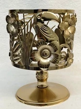 1 Bath & Body Works GOLD TOUCAN Flower Pedestal 3-Wick Candle Holder 14.5 oz