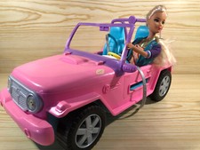 Mattel 2019 Barbie Safari Jeep Car Vehicle Beach Buggy  + Doll VGC