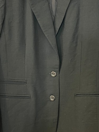 JH Collectibles Black Wool Blazer 4P Petite USA Made Lined Classic Career Jacket - Picture 3 of 12