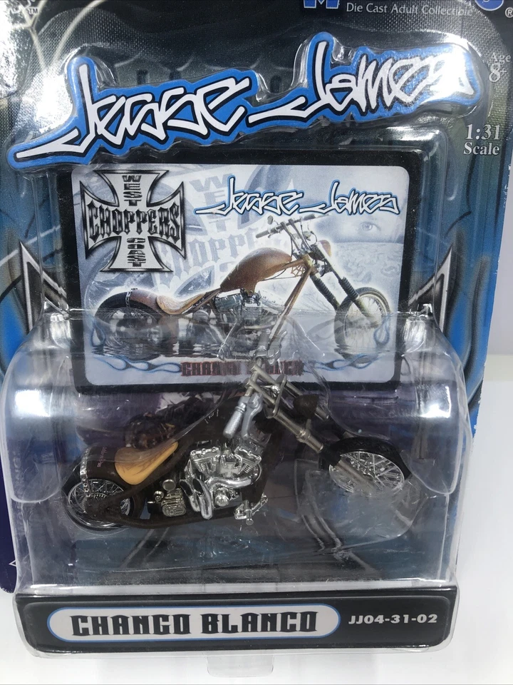 Jesse James Chanco Blanco Muscle Machines Chopper escala 1:31. Nuevo en caja. Foto 2 de 4
