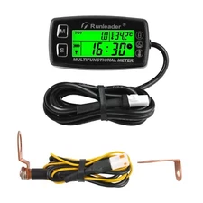Digital Hour Meter Tachometer Engine Gauge Temp/RPM Alert Maintenance Marine