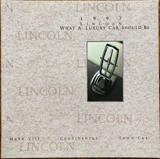 1997 Lincoln Full Line Brochure; Town Car, Mark VIII, Continental; VERY NICE!