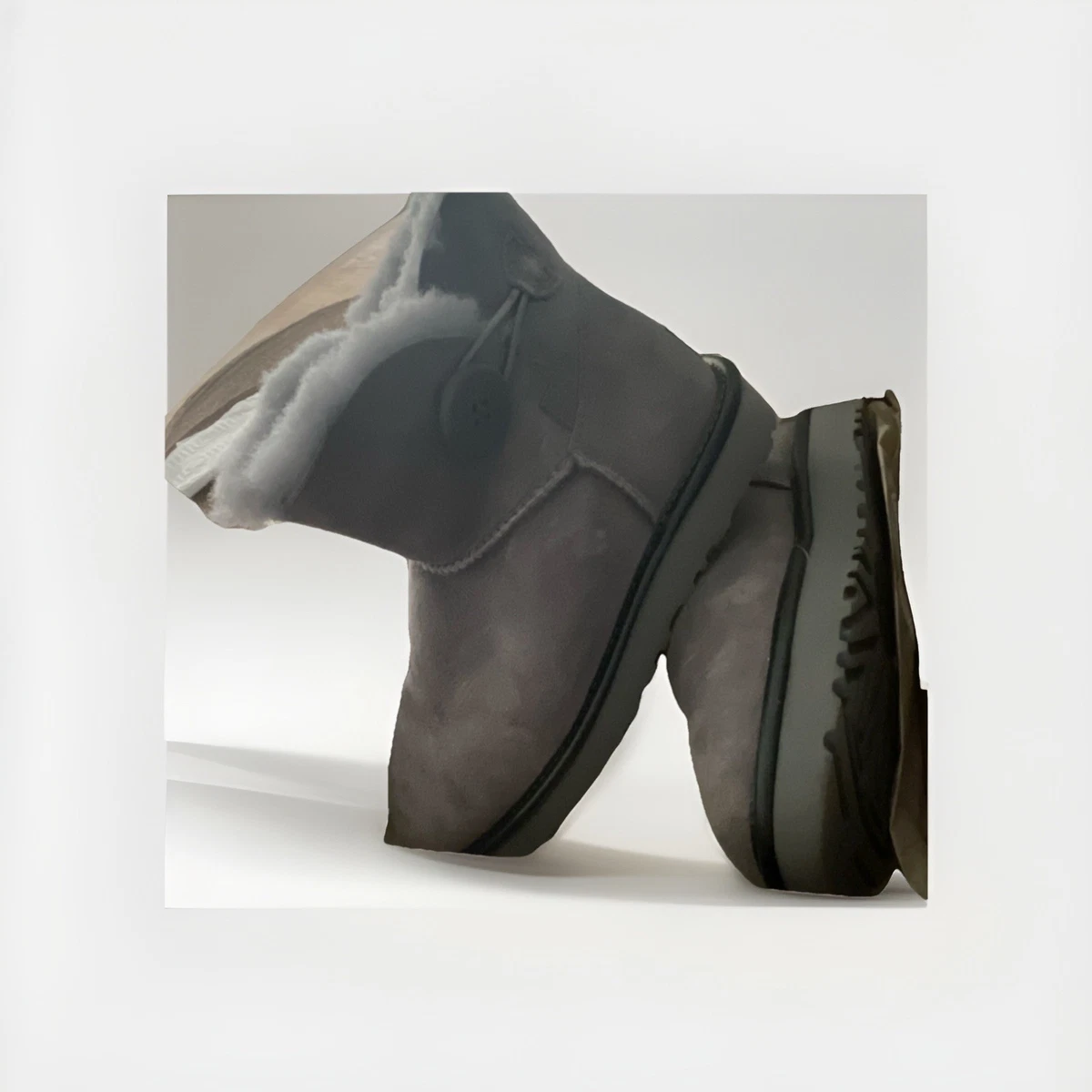 UGG Bailey Button Gray Boots for Women for sale | eBay