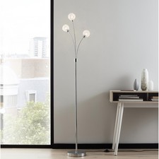 GoodHome Floor Lamp 3 Light Phaidros CL286B-3F Chrome Effect 40W 240V