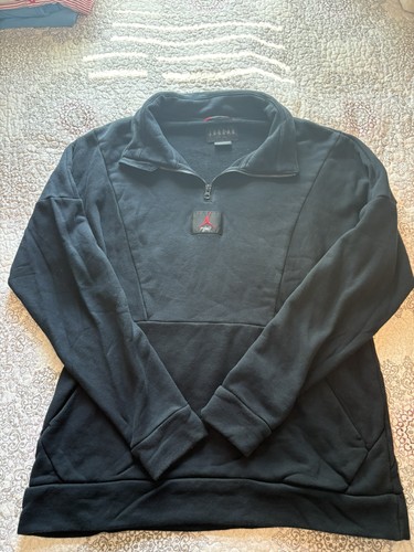 Air Jordan, Vintage Nike Air Jordan Jumpman Flight 1/4 Zip Pullover Jacket Thick - Size L