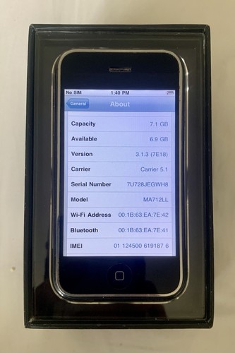 Apple 1st Gen iPhone 2G - 8 GB MA712LL/A A1203 - Unlocked  MiNT - Picture 4 of 19