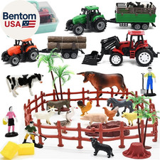 Farm Animals Figures Playset, 40 Pcs Farm Toy Tractor with Plastic Farm Animals
