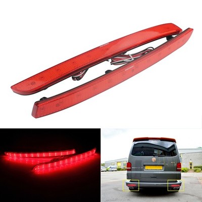 2x Rot LED Stoßstange Reflektor Für VW T5 Transporter/Caravelle/Multivan 2012-15