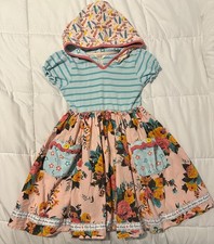 Matilda Jane Sing a Song Hooded Chrissy Dress EUC Wonderment Size 8