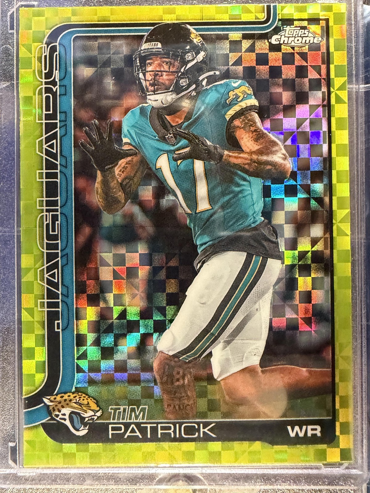 2025 Topps Chrome #96 Tim Patrick Lime Green X-Fractor