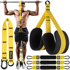Pull Up Assistance Bands Adjustable Heavy Duty Resistance 3 Fabric Feet/Knee